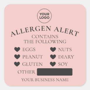 Autocollant de gâteau de boulangerie alerte allerg