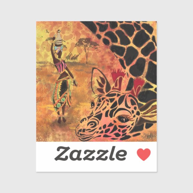 Autocollant de girafe africaine (Feuille)