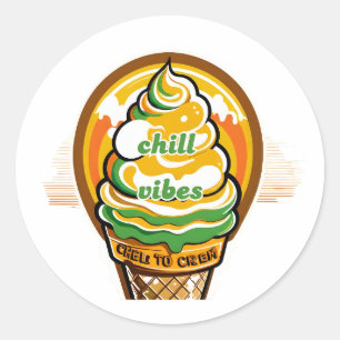 Autocollant de glace à l'eau Rétro Chill Vibes - S