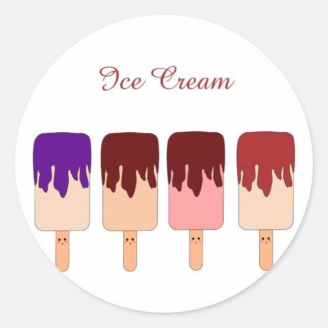 Autocollant de glace Kawaii (Devant)