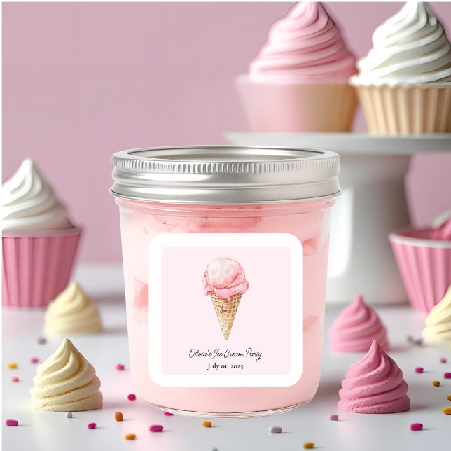 Autocollant de glace rose pastel | Fête d'été pour (Créateur téléchargé)