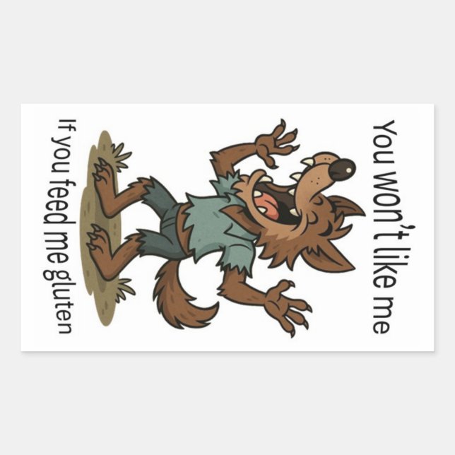 Autocollant de gluten de loup-garou (Devant)
