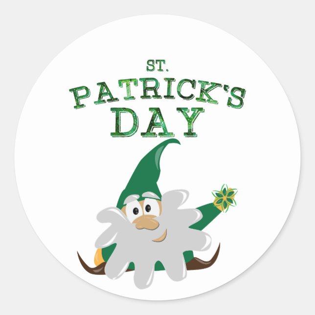 Autocollant de gnome de la Saint-Patrick (Devant)