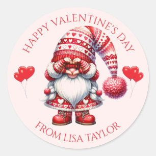 Autocollant de gnome de la Saint-Valentin 
