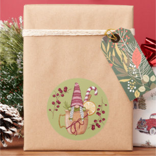 Autocollant de gnome de Noël au cidre d'orange