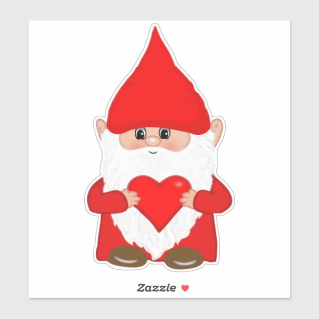 Autocollant de gnome de Noël mignon (Feuille)