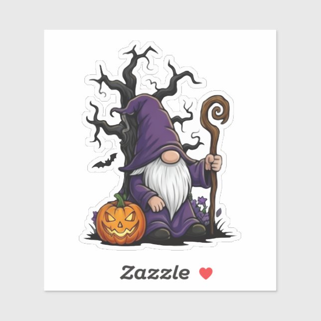 Autocollant de gnome d'Halloween (Feuille)