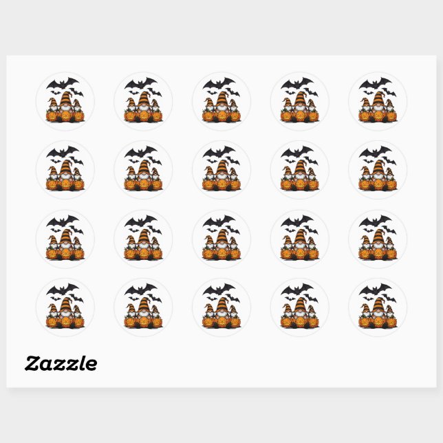 Autocollant de gnome d'Halloween (Feuille)