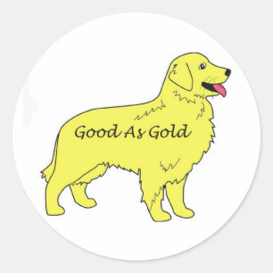 Autocollant de golden retriever bon comme or