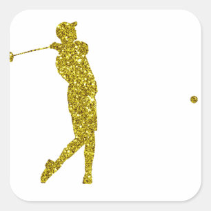 Autocollant de golf en or