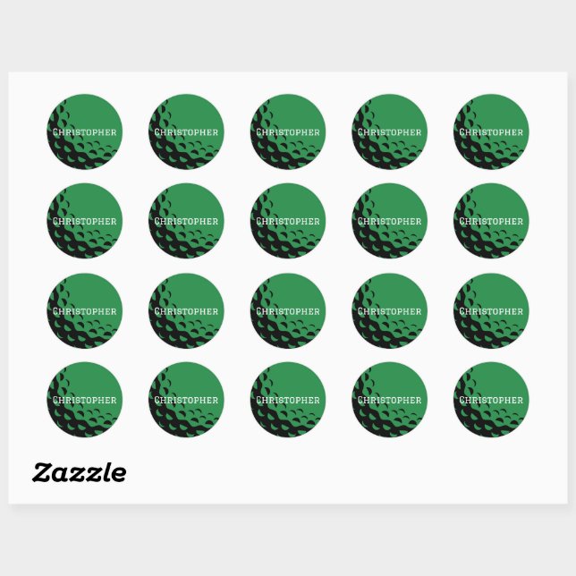 Autocollant de golf vert avec personnalisation du  (Feuille)