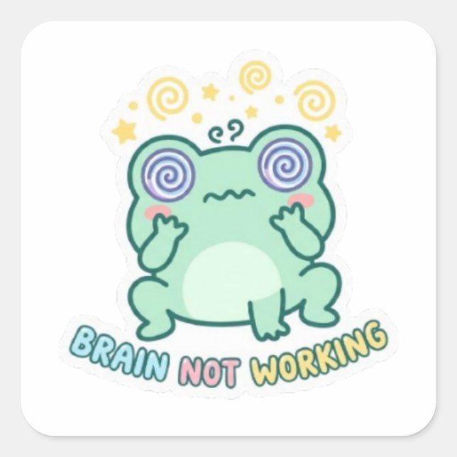 Autocollant de grenouille au cerveau qui ne foncti (Devant)