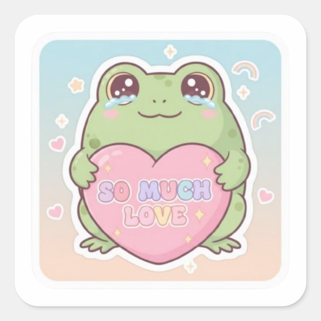 Autocollant de grenouille d'amour tellement grand  (Devant)