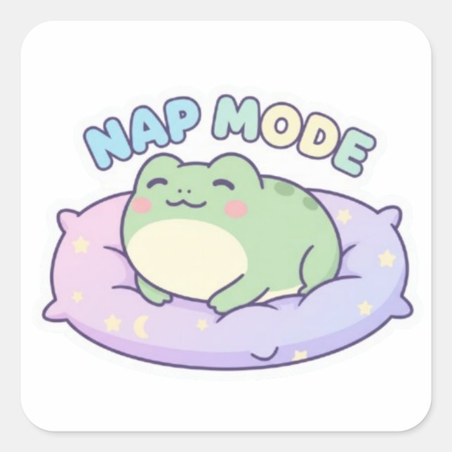 Autocollant de grenouille en mode sieste Mignonne  (Devant)
