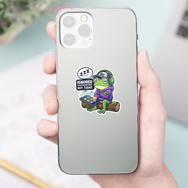 Autocollant de grenouille ignorant les responsabil (Téléphone)