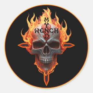 Autocollant de groupe de rock heavy metal Crâne Fl