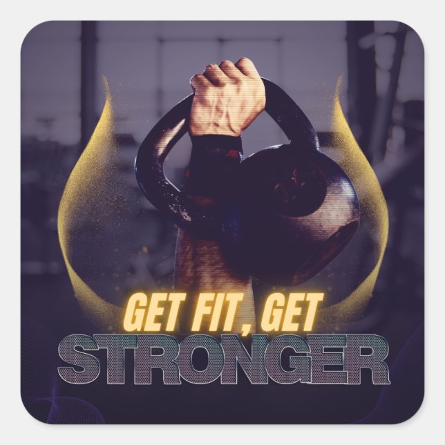 Autocollant de gym/sport mignon | plus fort chaque (Devant)
