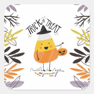 Autocollant de Halloween   de bonbons au maïs à