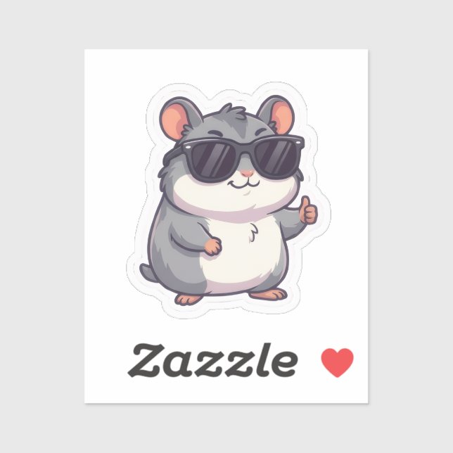 Autocollant de hamster cool (Feuille)