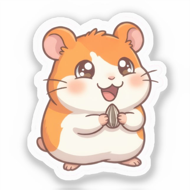 Autocollant de hamster doré mignon (Recto)