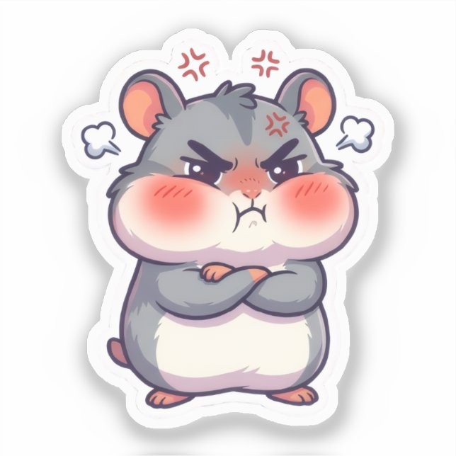 Autocollant de hamster grincheux (Recto)