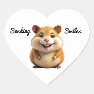 Autocollant de hamster souriant