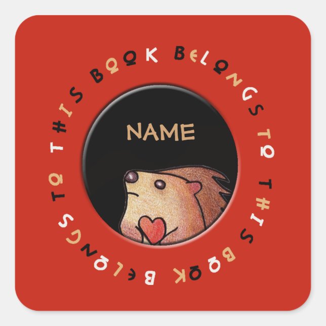 Autocollant de hérisson personnalisé (Devant)