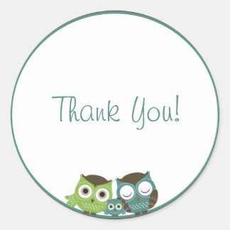 Autocollant de hibou Baby shower garçon