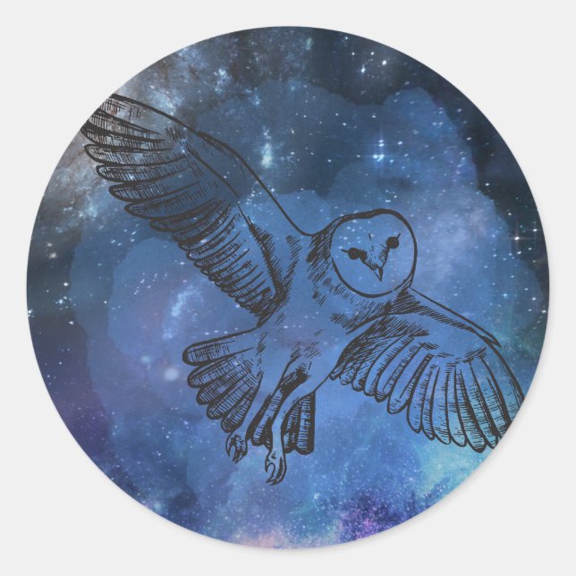 Autocollant de hibou volant de minuit (Devant)