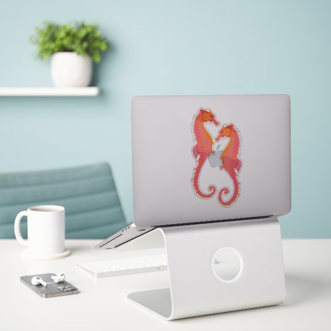 Autocollant de hippocampes à marquage tribal (Ordinateur portable sur le bureau)