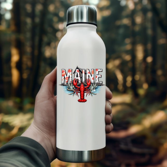 Autocollant de homard du Maine | Autocollant de vo (Maine Lobster Sticker | Coastal State Travel Decal by PiggyPrint Stickers.)