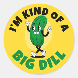 Autocollant de jeu de mots Big Dill 3 pouces (feui