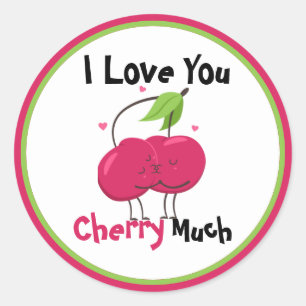 Autocollant de jeu de mots d'amour de cerise