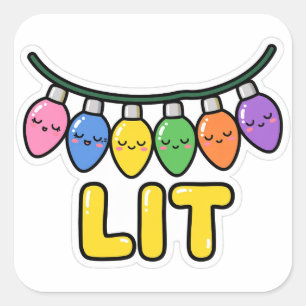 Autocollant de jeu de mots sur les lumières de Noë