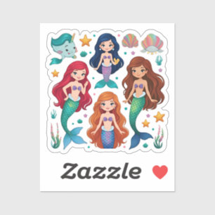 Autocollant de jeu personnalisé Amies Sirène