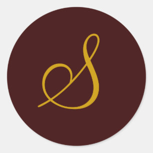 Autocollant de joint d'or du monogramme S de