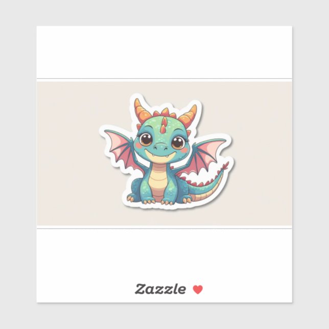 Autocollant de joli dragon (Feuille)
