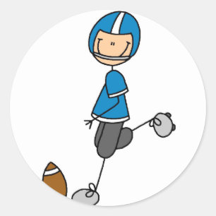 Autocollant de joueur de football bleu