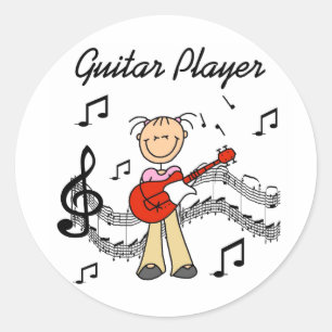 Autocollant de joueur de guitare