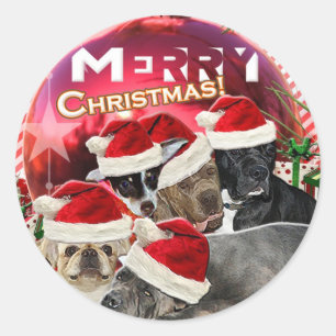 Autocollant de Joyeux Noël (édition de chien)