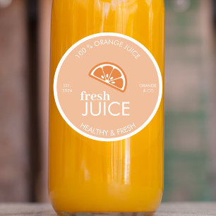 Autocollant de jus d'orange frais Bouteille de j