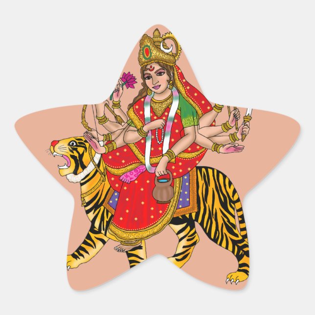 Autocollant de la déesse Chandraghanta (Devant)