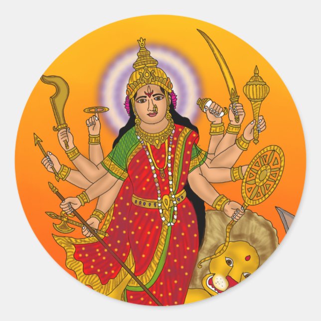 Autocollant de la déesse Durga (Devant)