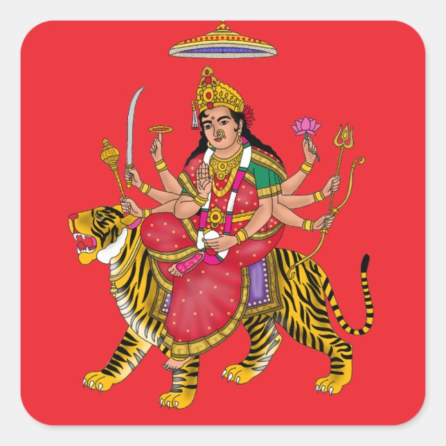 Autocollant de la déesse Durga (Devant)
