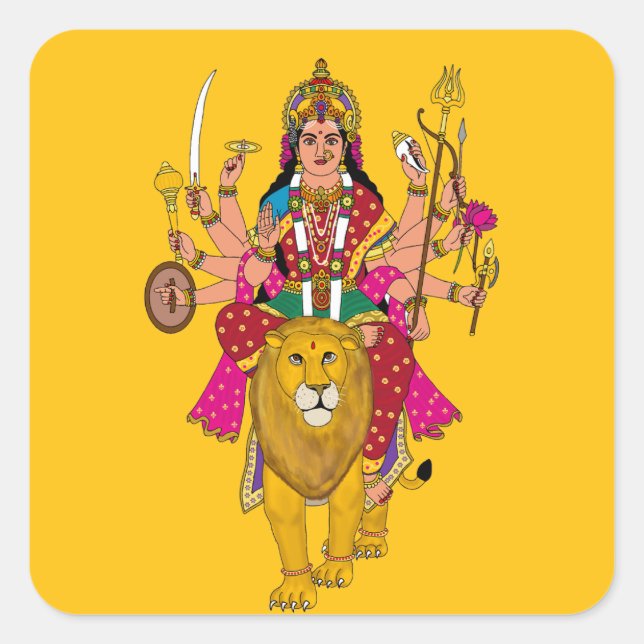 Autocollant de la déesse Durga – Esprit divin hind (Devant)