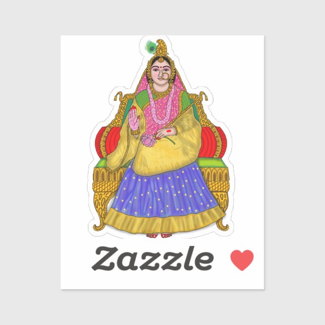 Autocollant de la déesse Radha (Feuille)
