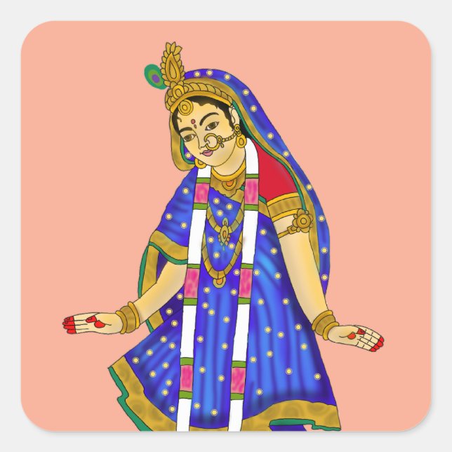 Autocollant de la déesse Radha (Devant)