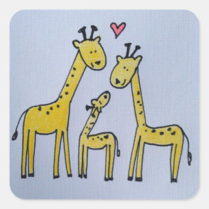 Autocollant de la famille Giraffe