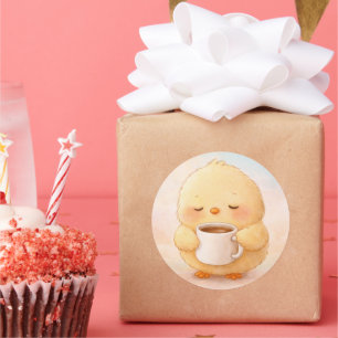 Autocollant de la gentille fille au café Kawaii
