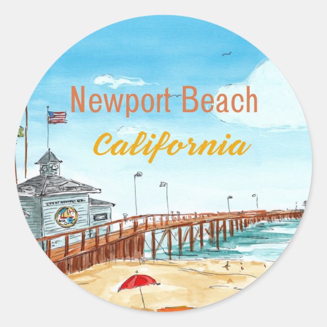 Autocollant de la jetée de Newport Beach (Devant)